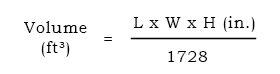 volume calculation formula for freight class calculator